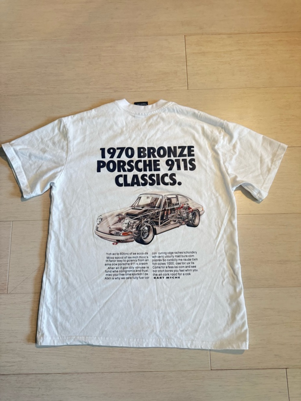 Porsche 911S 1970 Bronze Classics Graphic Tee - White Size M